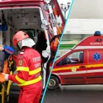 Mamă și copil, duși de urgență la spital după ce o bucată din tencuiala unui bloc s-a prăbușit peste ei
